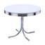 Table de salle à manger ronde blanche de 42 po de largeur x 30 po de hauteur, polyvalente et élégante, 30 po x 42 po x 42 po, qui convient à la cuisine et aux espaces