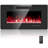 Recessed&Wall Mounted Electric Fireplace,750W/1500W,Remote Control With Timer, Adjustable Flame-444914285