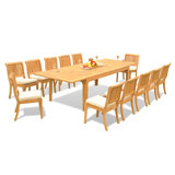 Caranas Outdoor 13 - Piece Teak Dining Set