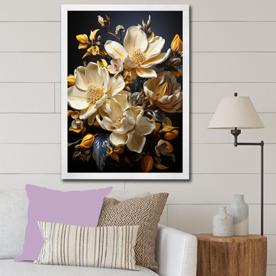 «Majestic Golden Yellow Magnolias I» sur toile