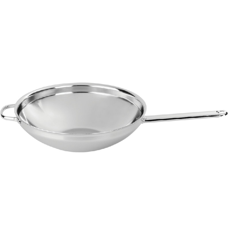 Demeyere 12.6" Stainless Steel Flat Bottom Wok