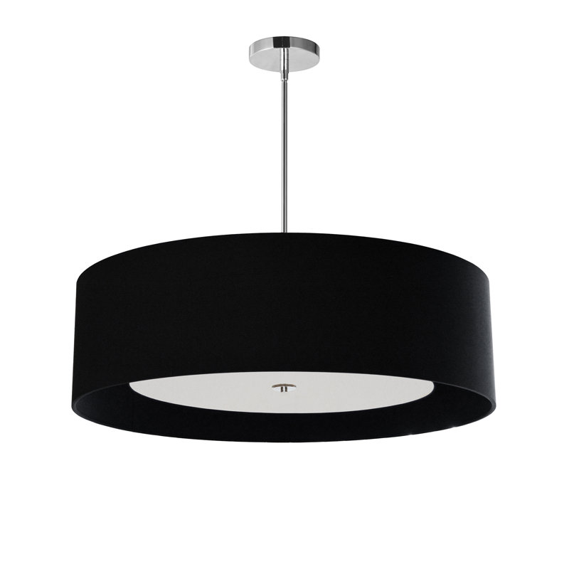 Lustree tambour en abat-jour 4 lumières Innsbrook, Noir, H 20 po x l 30 po x l 30 po