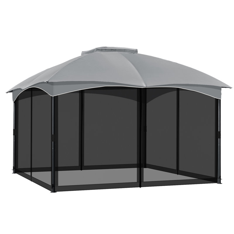 Universal Gazebo Mosquito Netting, 210cm H x 487cm W x 365cm D, Black