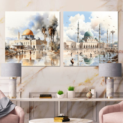 Ensemble de 2 mosaïques «Mystets Al Aqsa»