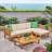 Beige Wood Furniture With Water- Cushions For Patio Porch Chair In Cushion Fabrics
