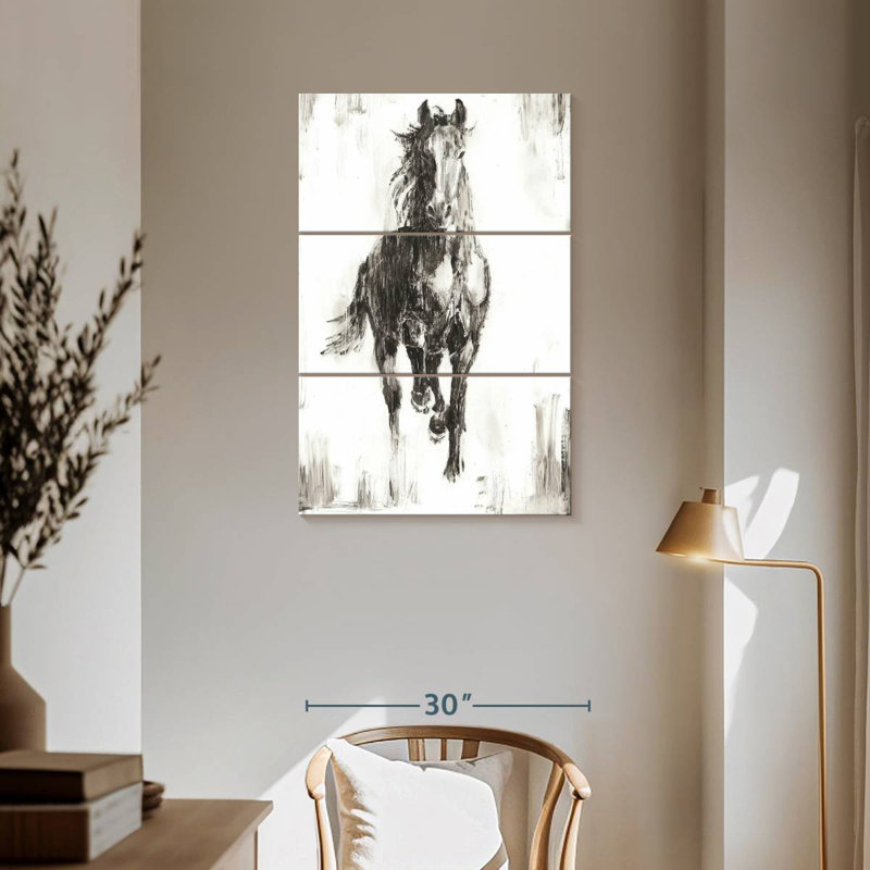 Brampt Rustic Black Stallion I, 57" H x 36" W