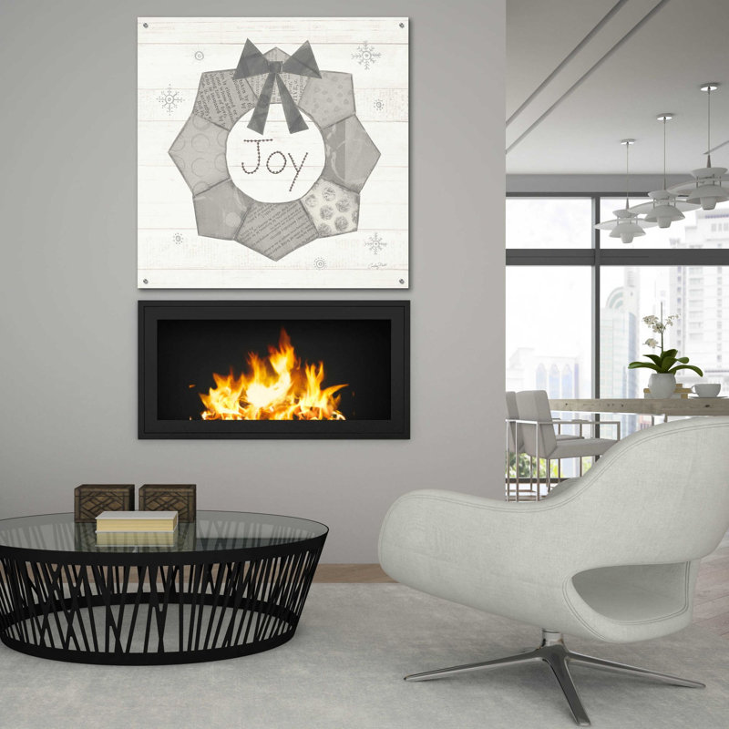 «Christmas Patchwork II Neutral» par Courtney Prahl, art mural en verre acrylique, H 36 po x l 36 po x P 0,2 po