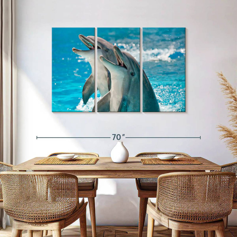 Brampt Excited Dolphins, 36" H x 57" W