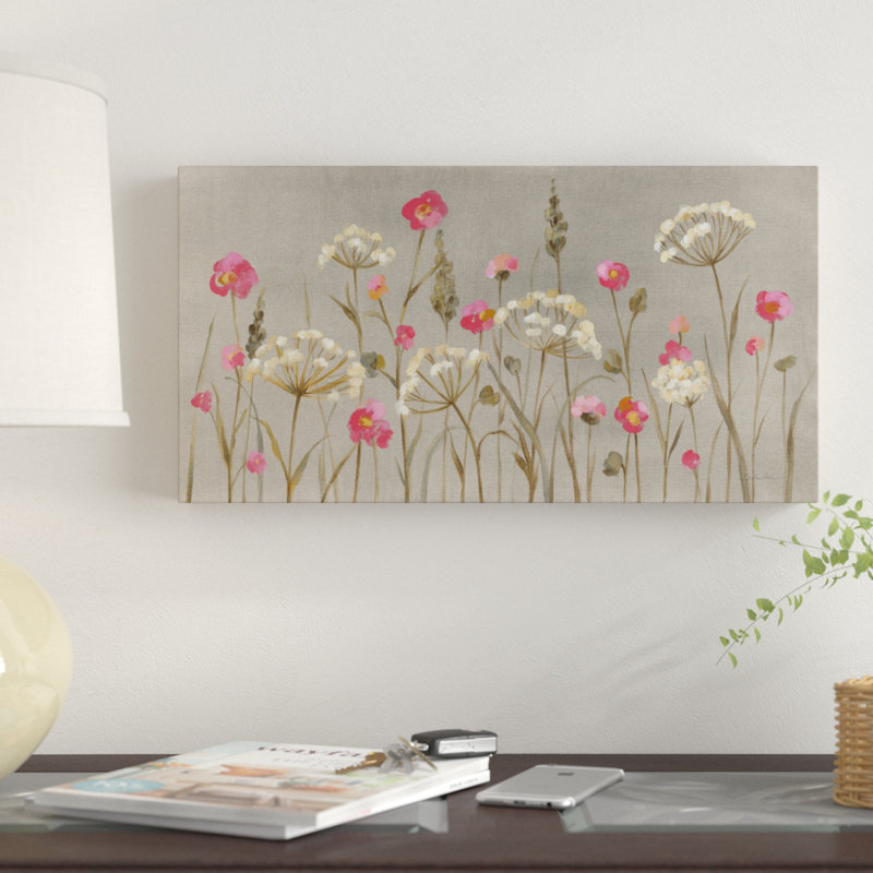 « délicat jardin », reproduction de peinture à l’acrylique sur toile tendue, H 24 po x l 47 po x P 2 po