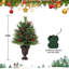 Mini arbre de Noël artificiel, arbre de Noël de table avec lumières chaudes DEL, mini arbre de Noël avec pomme de pin