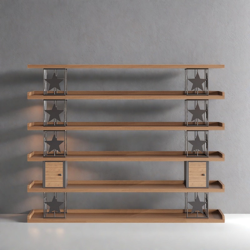 Useful and good-looking bookcase, Dark Brown/Black, (6 Shelves) 70.8"H x 86.6"W x 13.7"D