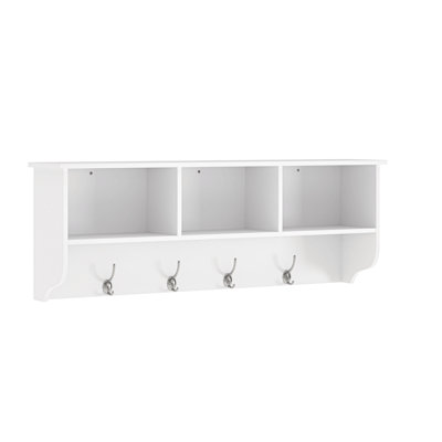 White Entryway Wall Mounted Coat Rack