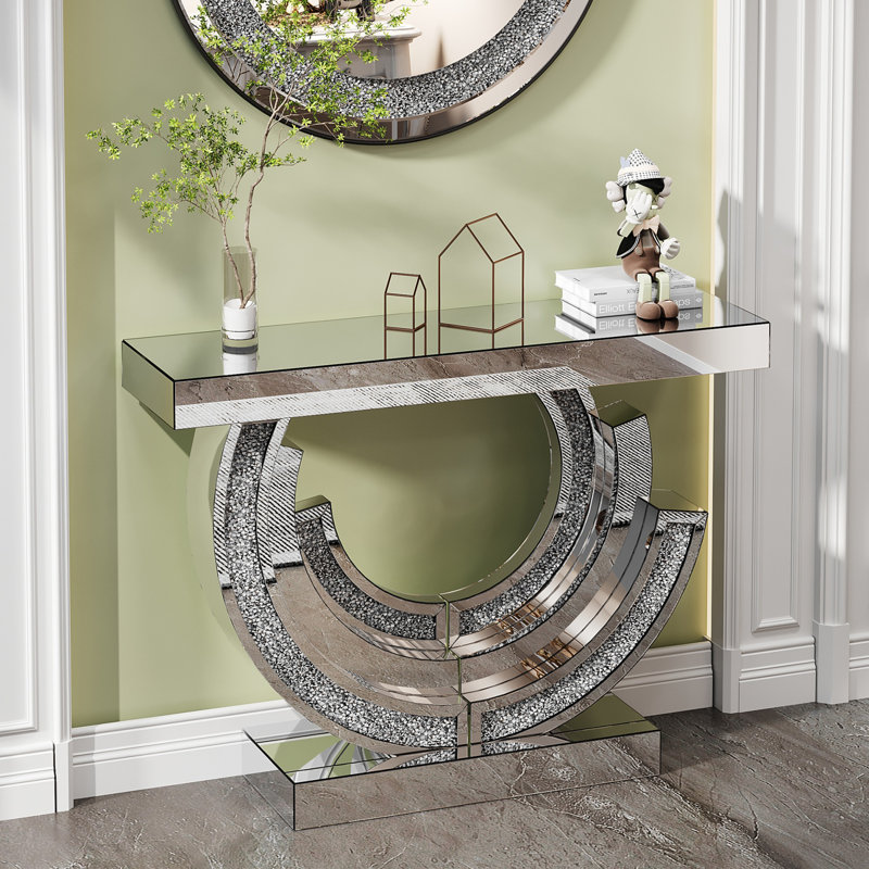 Console en verre à miroir 47,9 "avec diamant 3C Crush