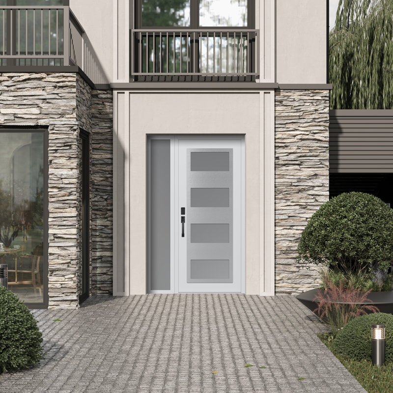 Porte d'entrée avant pré-montée Sidelite, L 49,25 po x H 81,69 po, Oui, Gelé