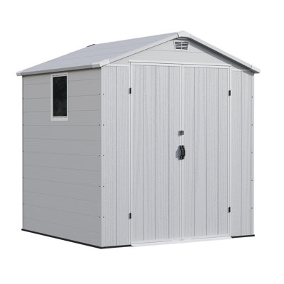 6 Ft. W X 6 Ft. D Resin Outdoor Storage Shed, Weather-Resistant Outdoor Storage With Reinforced Design
