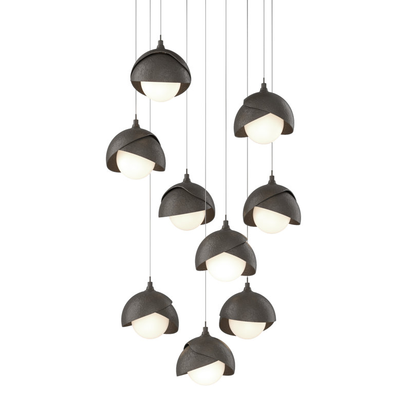 Brooklyn 9 - Light Cluster Geometric Pendant, Dark Smoke, 10" - 130", Dark Smoke