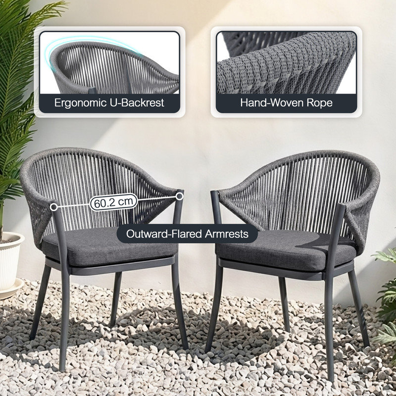 Outdoor Patio Dining Armchair, Colour: grey