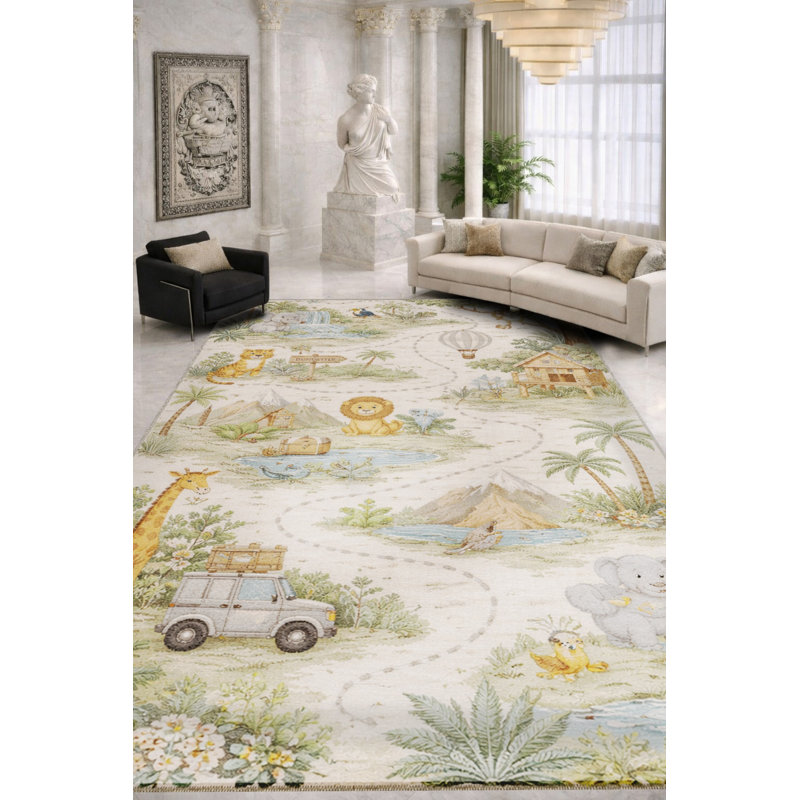 Tapis tissé à la crème Mosso, 3'3" x 4'11"