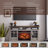 55” TV Media Stand with Electric Fireplace Heater – Reclaimed Barnwood Design (2-in-1 Storage & Heating Unit)-1651324940
