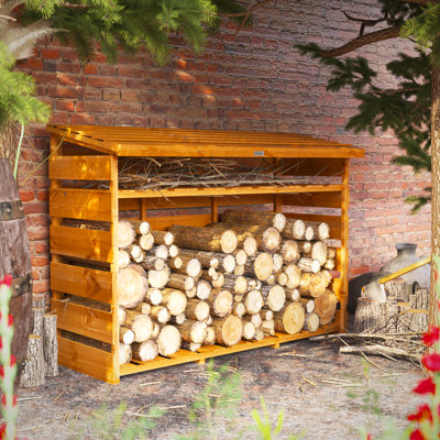 Powersheds 6 x 2ft Timber Log Store with Shelving