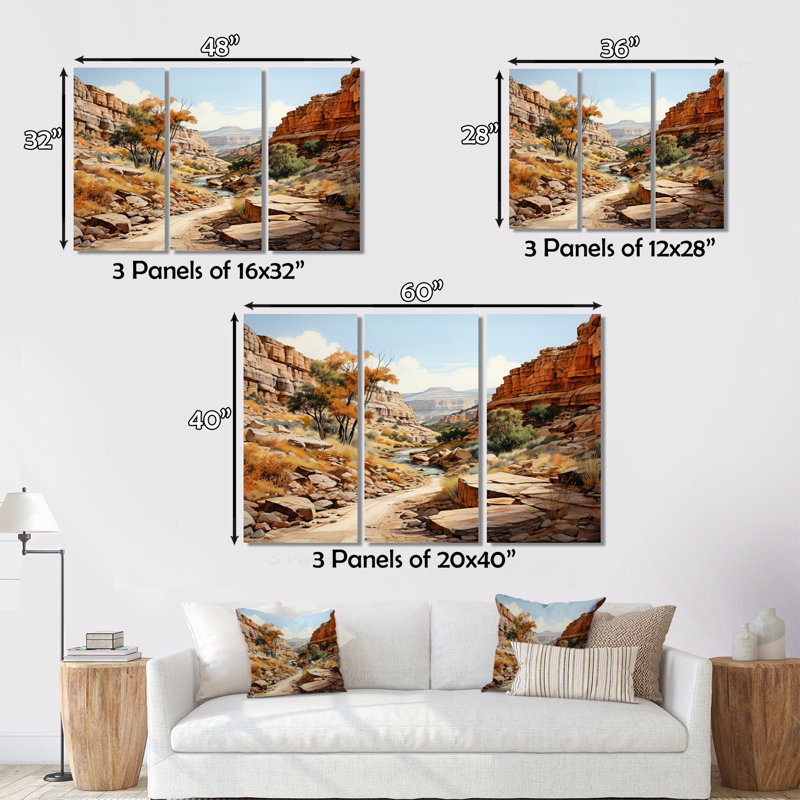 Anyon Endless Journey sur toile, reproduction de 3 pièces, H 28 po x l 36 po x P 1 po