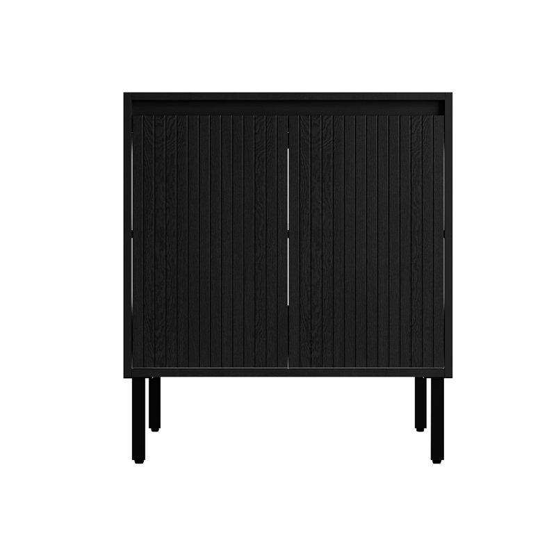 Modern American Style Bathroom Vanity with Vertical Groove Detail, 24/30/36 Inch Freestanding or Wall Hung Vanity with Choice of Black Undermount Sink