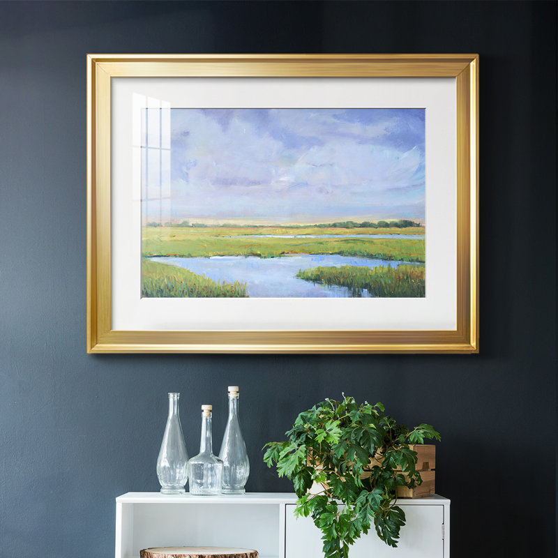 " Summer Marsh I ", 30" H x 44" W x 1.5" D, Gold