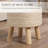 Jaipur Living Thora Handmade Solid Beige Stool (16"X16"X16")