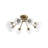 8-light Striped Glass Globe Semi-flush Mount