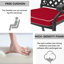 Chaise de patio en fonte d'aluminium 6 pièces avec cadre noir et coussins rouges-1182811724