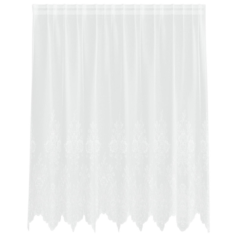 Curtains With Curtains Floral White Polyester, 200cm Width x 140cm Drop