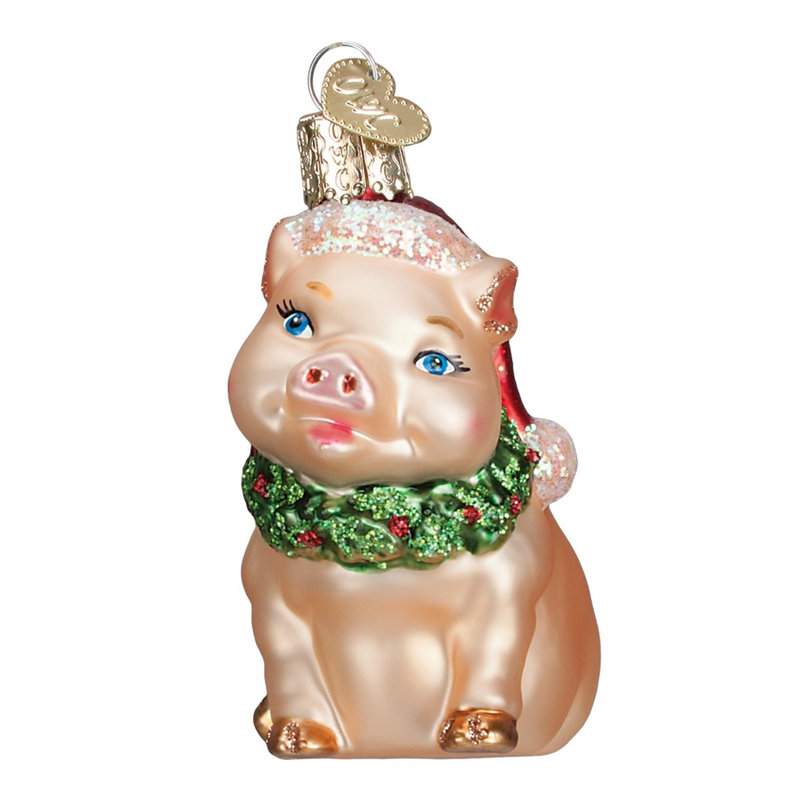 Ornement figurine suspendue pour cochon d’holly