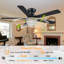 Ventilateur de plafond Fandelier avec lumières - ventilateur de plafond moderne (52 po noir)