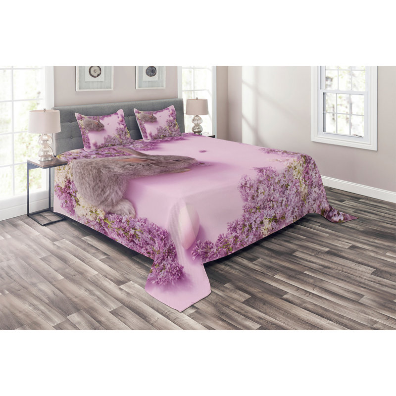 Farmhouse / Country Polyester Coverlet, King Bedspread + 2 Shams