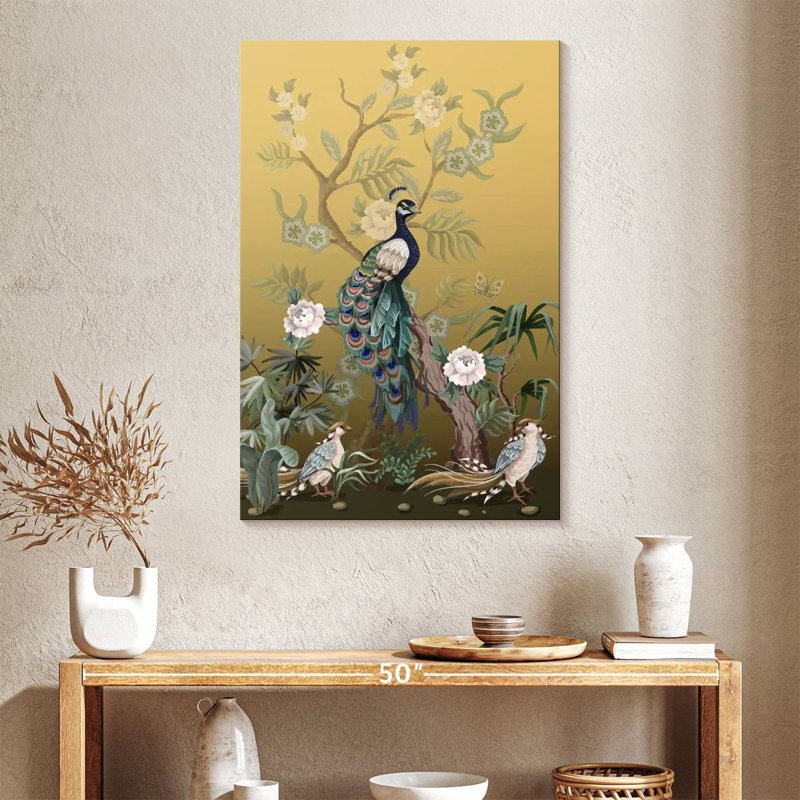 Chinoiserie Bird, 39" H x 26" W