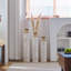Ensemble de vases de plancher en métal 3 pièces - Grand décor en relief blanc et doré pour le salon, l'entrée et le bureau