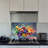Fruit Cascade Tempered Glass Backsplash Tile - Kitchen Wall Decor-1163426317