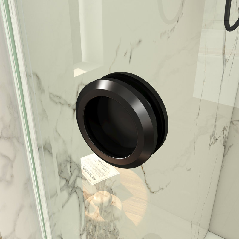 Opal Mirage MCOCOD 56-61" W x 72" H Double Sliding Frameless Smooth Sliding Shower Door with 3/8" Clear Glass, Matte Black