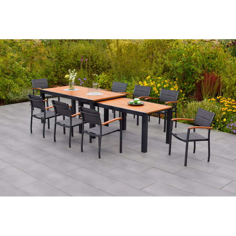 Cafferata 8 - Person Patio Dining Set with Extendable Rectangular Table