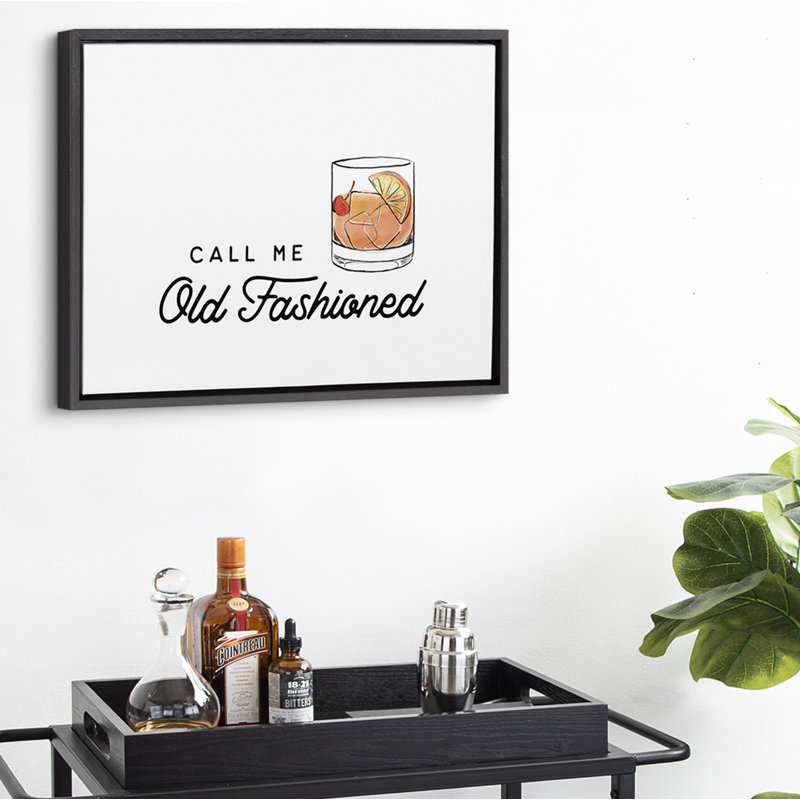 Call Me Old Fashioned par The Creative Bunch Studio - Reproduction d'art graphique sur toile flottante, Toile avec cadre noir