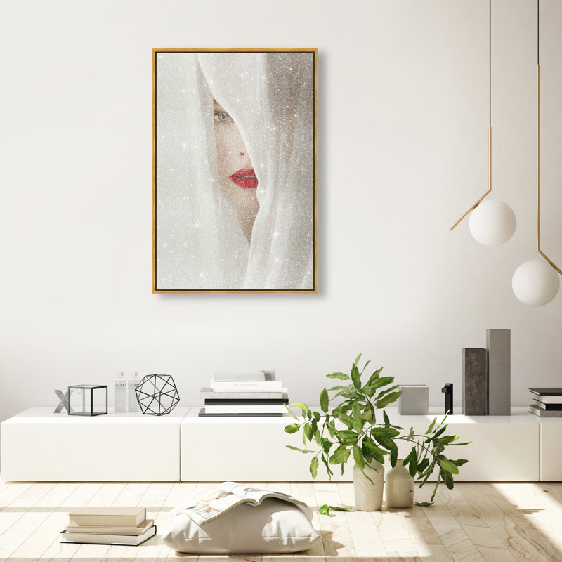 Secret Under Silk Print by Oliver Gal, 25"H x 17"W, Gold Floater Frame
