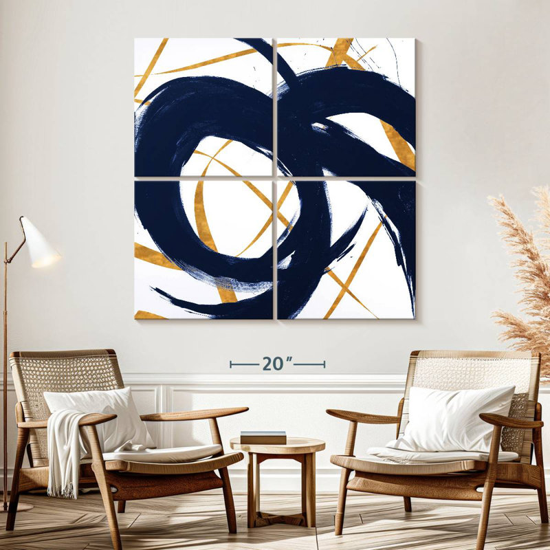 Navy With Gold Strokes II