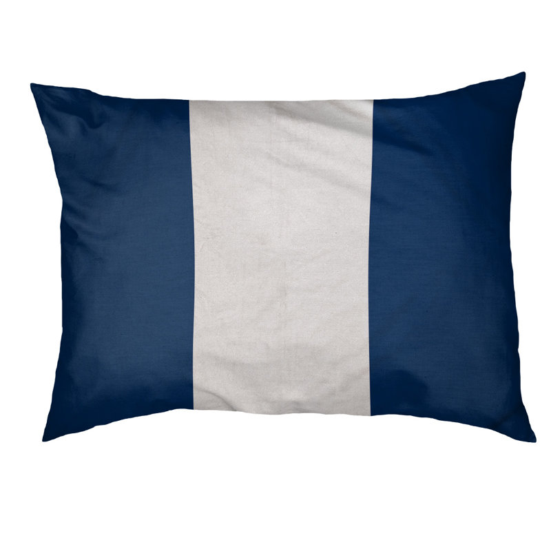 Coussin Cleveland, Moyen (l 40 po x P 30 po x H 6,5 po), Bleu marine / blanc
