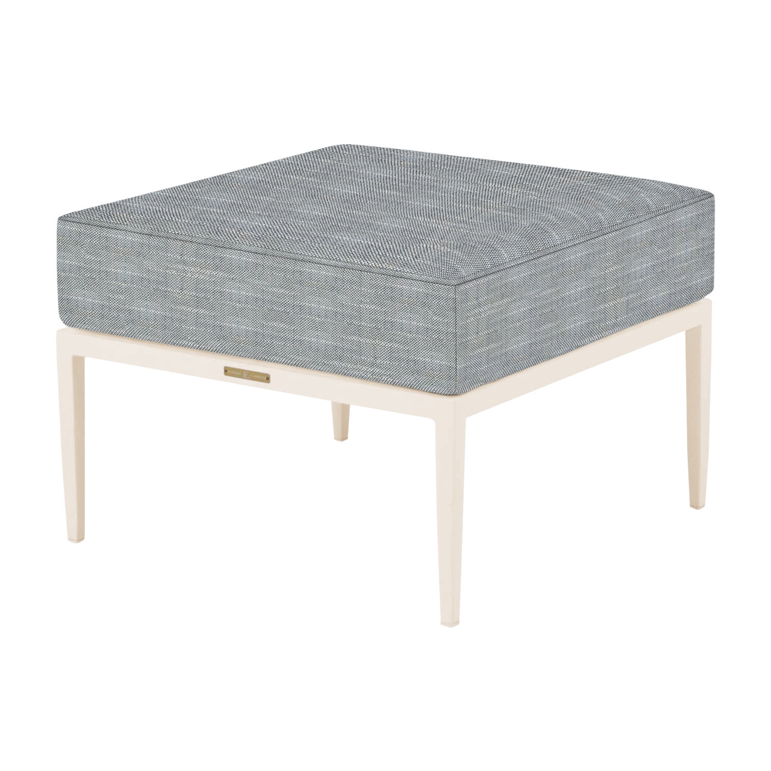 Elegante Patio Footstool, Welt, Rollo Silver, Chalk