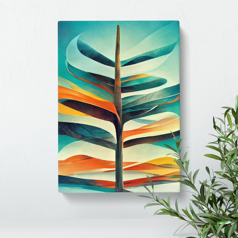 XV1022-4740X Tree Abstract Art No.3 - Print, Wrapped Canvas, 50cm H x 35cm W, No Matte