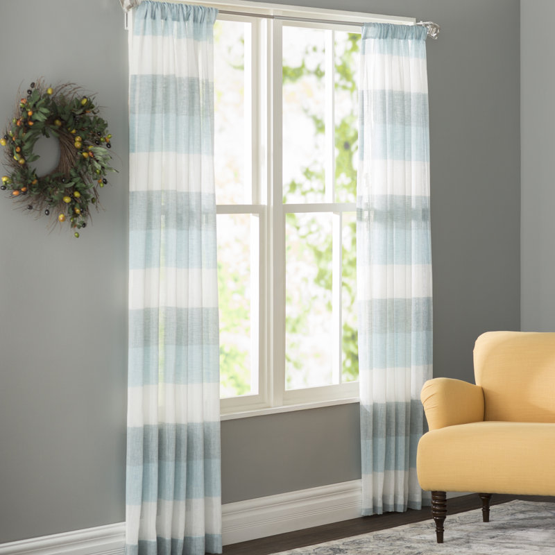 Erkin Polyester Semi-Sheer Sliding Panel Pair, 54"W x 108"L, Natural