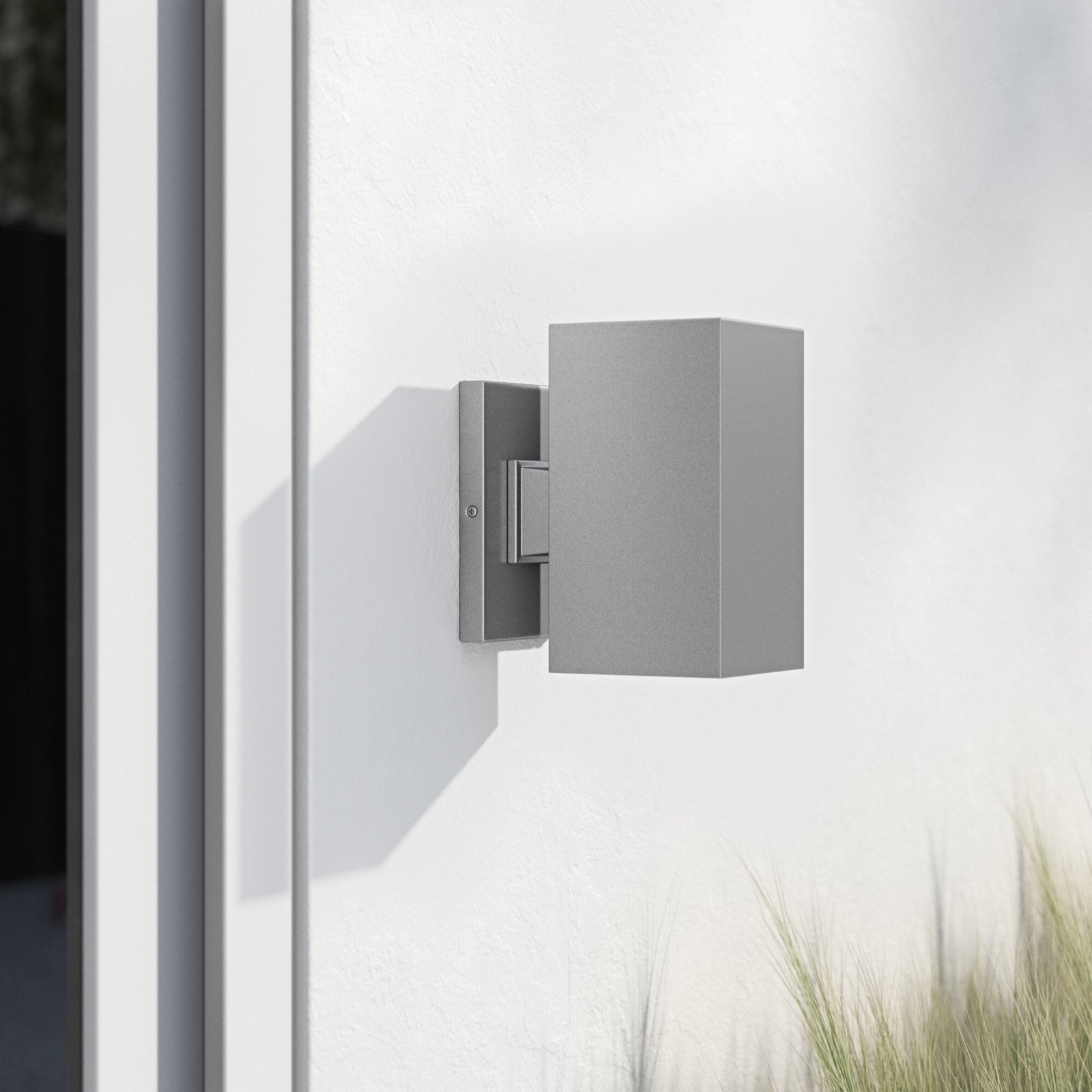 Dyer Single Light Outdoor Wall Light, Painted Brushed Nickel, 9" H x 5" W x 5" D, No