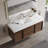 48" Wall-Mounted Bathroom Vanity with Undermount Bathroom Ceramic Sink, Brown Wood Texture with Sintered Stone Table top-843688745-843688751