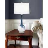 Sanremo 30 in. Blue & White Glass Table Lamp