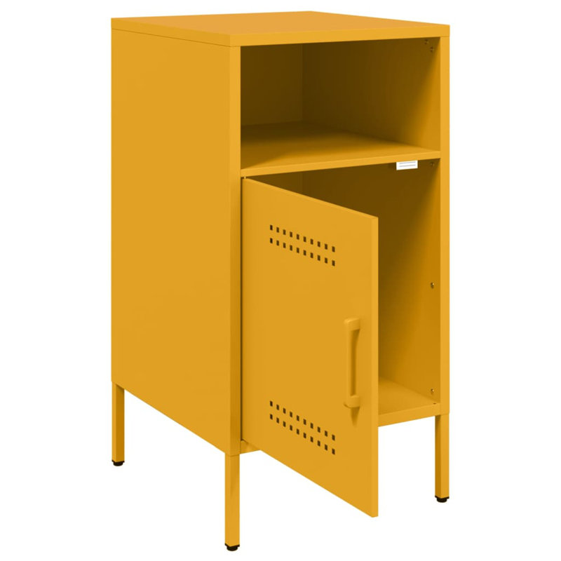 Bedside Cabinets 2 pcs 36x39x68 cm Steel, Mustard Yellow